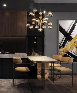 Lámpara dorada 24 luces Ø 65 cm DALLAS ambiente