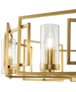 Lámpara dorada 6 luces Ø 65 cm BOWI detalles