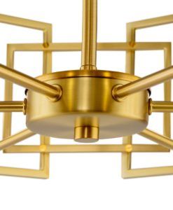 Lámpara dorada 6 luces Ø 65 cm BOWI detalles 2