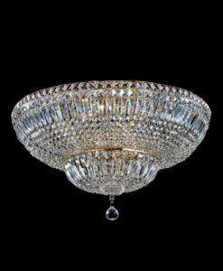 Lámpara dorada y cristal 16 luces Ø 60 cm BASFOR 2