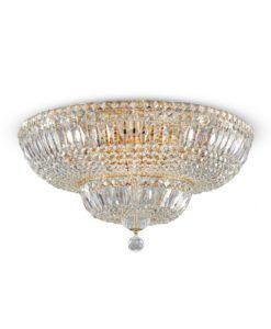 Lámpara dorada y cristal 16 luces Ø 60 cm BASFOR