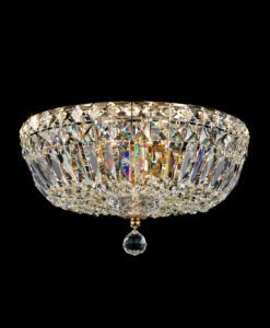 Lámpara dorada y cristal 3 luces Ø 30 cm BASFOR 2