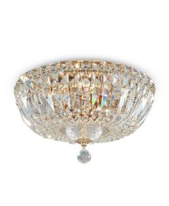 Lámpara dorada y cristal 3 luces Ø 30 cm BASFOR