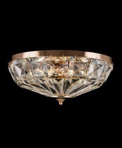 Lámpara dorada y cristal 4 luces Ø 39 cm FACET 2