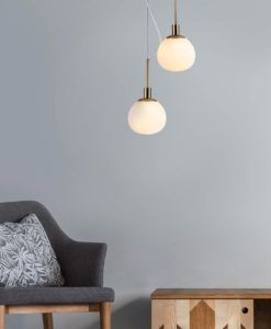 Lámpara dorada y cristal Ø 15 cm ERICH ambiente