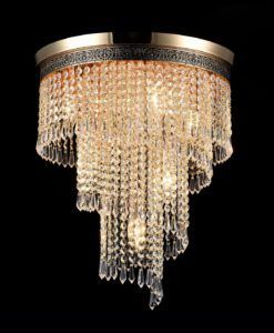 Lámpara dorada y cristal Ø 42 cm CASCADE detalles