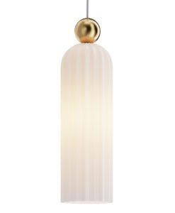 Lámpara dorada y cristal opal ANTIC detalles