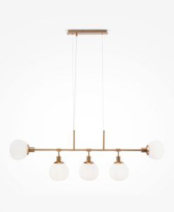 Lámpara lineal dorada y cristal 5 luces ERICH 2