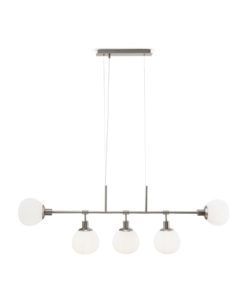 Lámpara lineal níquel y cristal 5 luces ERICH 2