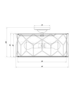 Lámpara lino y dorada 3 luces Ø 43 cm MESSINA medidas