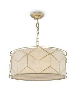 Lámpara lino y dorada 4 luces Ø 45 cm MESSINA