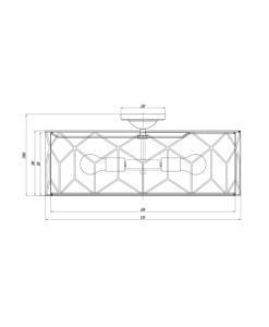 Lámpara lino y dorada 5 luces Ø 57 cm MESSINA medidas