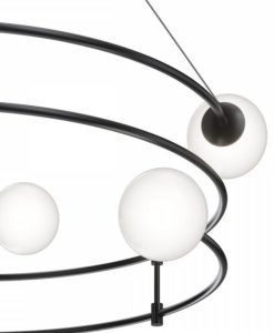 Lámpara negra 6 luces Ø 81 cm BALANCE detalles