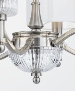 Lámpara níquel y cristal 6 luces Ø 70 cm ALICANTE detalles 2