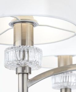Lámpara níquel y cristal 6 luces Ø 70 cm ALICANTE detalles