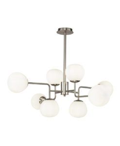 Lámpara níquel y cristal 8 luces Ø 97 cm ERICH