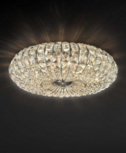 Lámpara níquel y cristal Ø 49 cm BROCHE detalles
