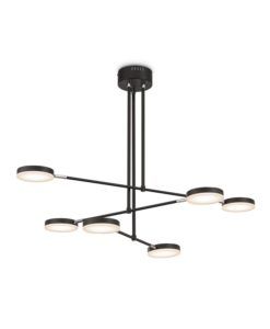 Lámpara suspensión negra 6 luces FAD LED 38W