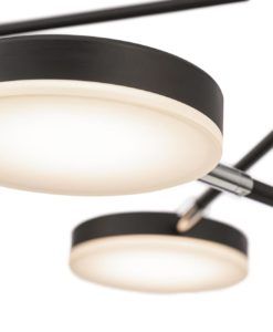 Lámpara suspensión negra 6 luces FAD LED 38W detalles