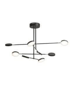 Lámpara suspensión negra 8 luces FAD LED 48W 2