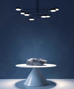 Lámpara suspensión negra 8 luces FAD LED 48W ambiente