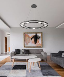 Lámpara suspensión negra Ø 80 cm FAD LED 63W ambiente 2
