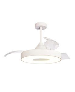 Plafón ventilador aspas desplegables blanco COIN LED 2