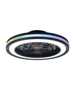 Plafón ventilador negro Ø 46 cm GAMER LED