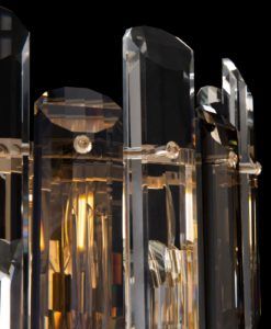 Aplique 2 luces oro y cristal FLARE detalles