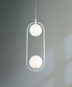 Lámpara blanca 2 luces Ø 17 cm RING 2