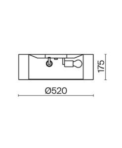 Lámpara 3 luces Ø 52 cm BERGAMO medidas