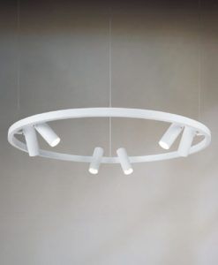 Lámpara blanca 6 luces Ø 98 cm SATELLITE LED 2