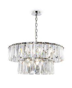 Lámpara color cromo 12 luces Ø 68 cm PUNTES