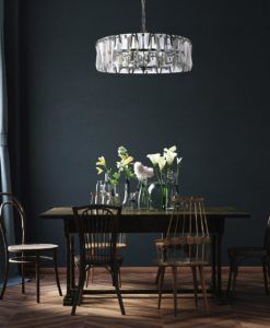 Lámpara color cromo 6 luces Ø 51 cm PUNTES ambiente