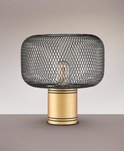 Lámpara de mesa negra y oro Ø 28 cm OSIRIS