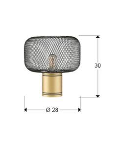 Lámpara de mesa negra y oro Ø 28 cm OSIRIS medidas