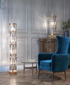 Lámpara de pie color oro 8 luces PUNTES ambiente
