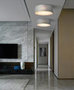 Lámpara gris 3 luces Ø 52 cm BERGAMO ambiente