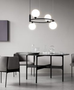 Lámpara negra 4 luces Ø 39 cm RING ambiente