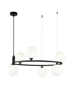 Lámpara negra 6 luces Ø 58 cm RING