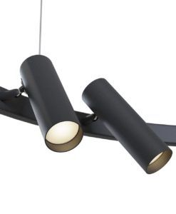 Lámpara negra 6 luces Ø 98 cm SATELLITE LED detalles