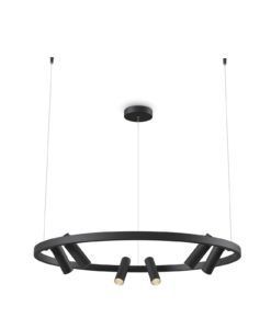 Lámpara negra 6 luces Ø 98 cm SATELLITE LED