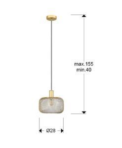 Lámpara oro Ø 28 cm OSIRIS medidas