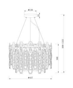 Lámpara 7 luces Ø 45 cm TISSAGE medidas