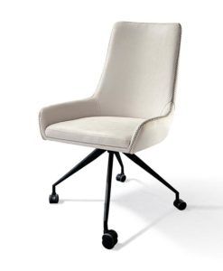 Silla con ruedas blanca DIANE detalles 3