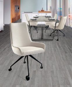Silla con ruedas blanca DIANE detalles 4