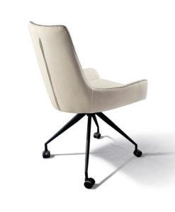 Silla con ruedas blanca DIANE detalles 2