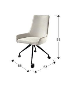 Silla con ruedas blanca DIANE medidas