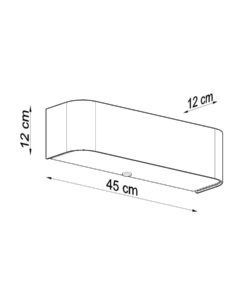 Aplique blanco 45 cm LOKKO medidas
