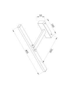 Aplique blanco 49 cm BRIS LED medidas